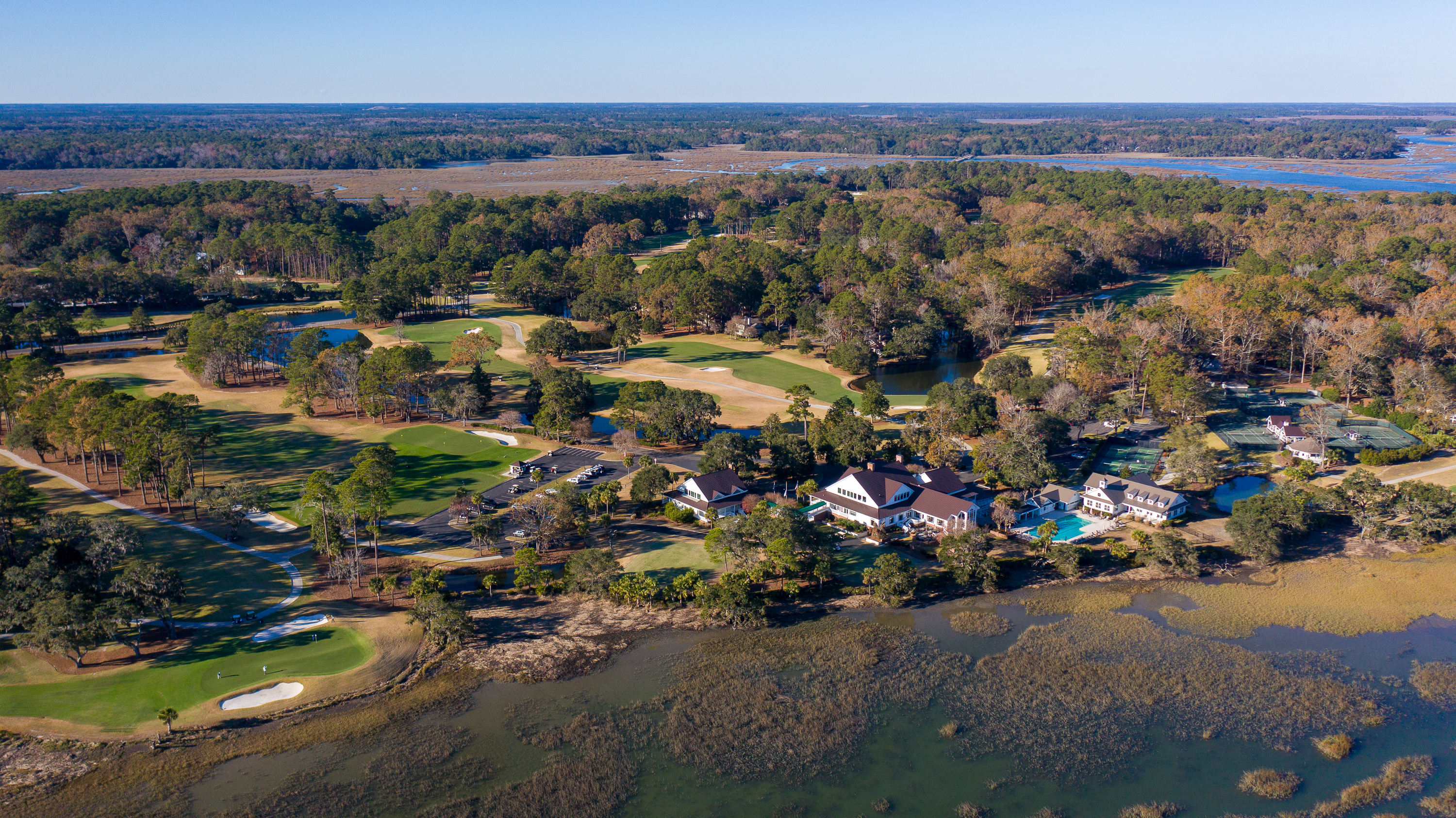 Bluffton home exterior with updated kitchen and coastal landscaping